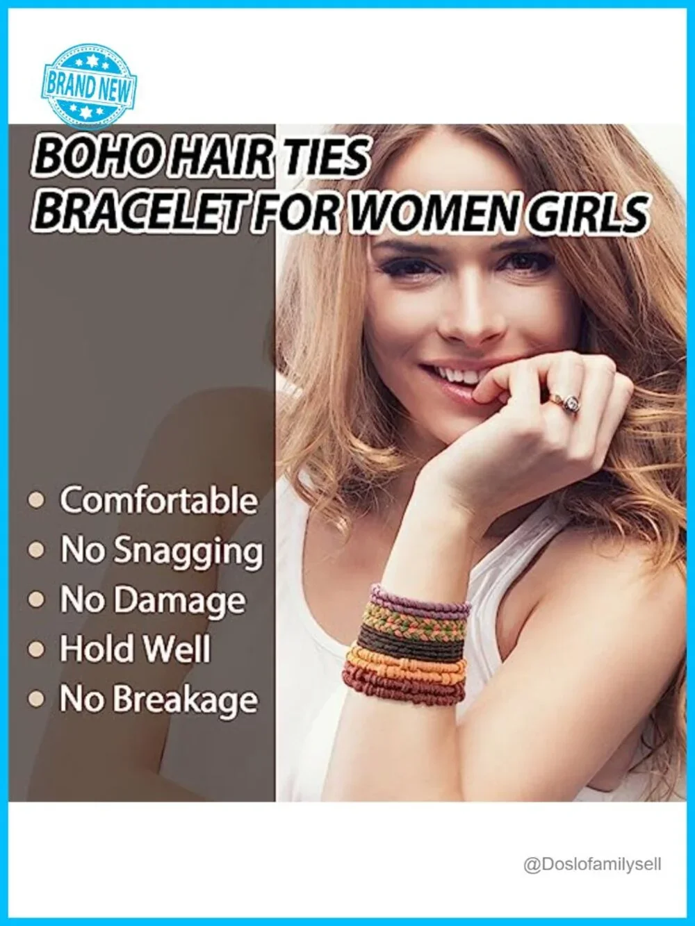 10 Pcs Boho Hair Ties Elastic Nylon Cotton Ponytail Holders